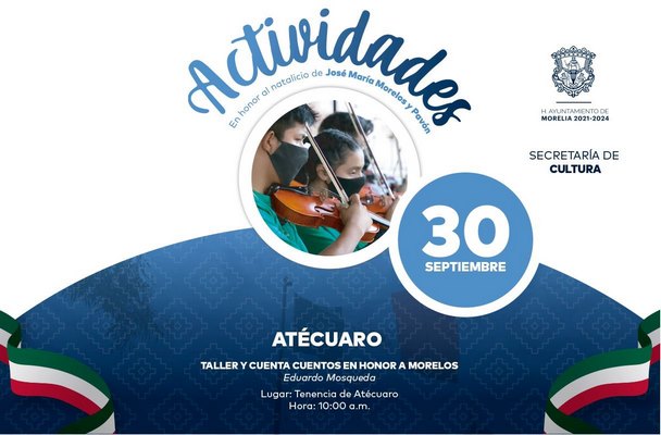 Música, baile y cuenta cuentos, presentará la SeCultura este 30 de septiembre