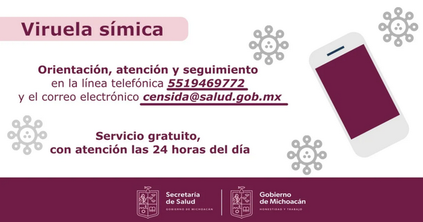 Habilita Censida línea telefónica y correo electrónico para prevención de la viruela símica