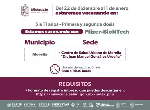 Michoacán, sin tregua a la inmunización contra el COVID-19