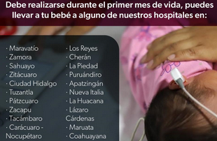 SSM realiza el tamiz neonatal auditivo en 25 hospitales de Michoacán