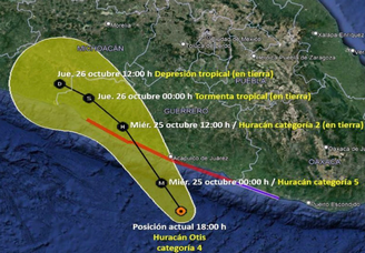 Otis tocará tierra este miércoles; PC llama a extremar precauciones