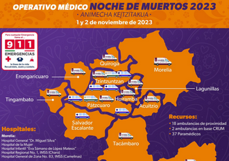 Despliega SSM 21 ambulancias por Noche de Muertos