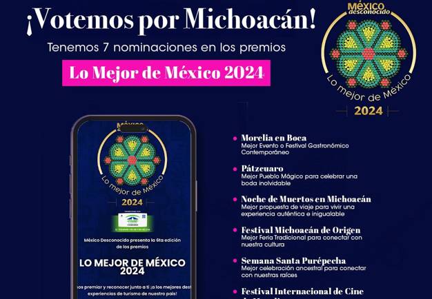 Vota por Michoacán para premio Lo mejor de México 2024; mañana último día