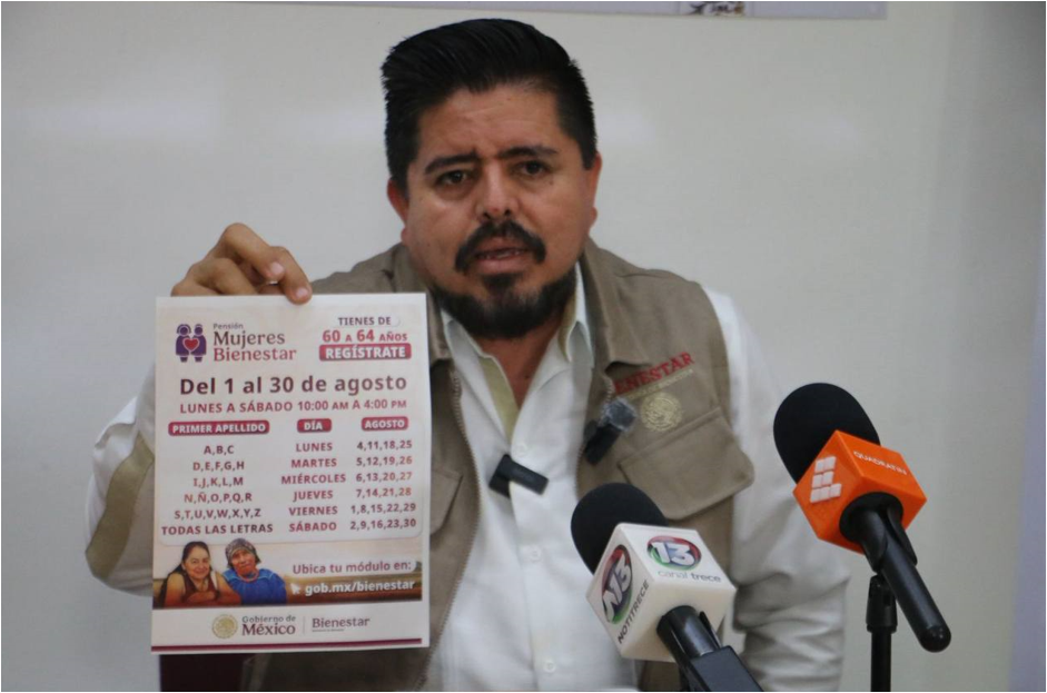 En agosto registro a la Pensión Mujeres Bienestar de 60 a 64 años