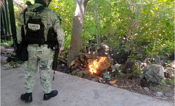 SSP y Defensa destruyen campamento ilícito en Buenavista
