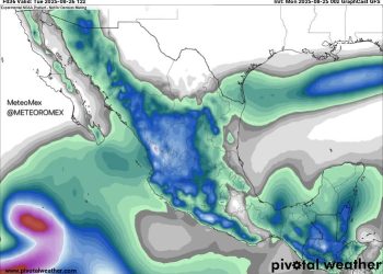 Lunes, con lluvias fuertes a intensas debido a la interacción de diversos sistemas tropicales en el país.