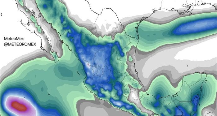 Lunes, con lluvias fuertes a intensas debido a la interacción de diversos sistemas tropicales en el país.