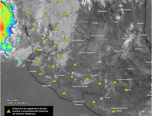IMPORTANTE: En las próximas horas se desarrollarán rápidamente núcleos de tormenta en el occidente, centro y sur del país debido a la interacción de sistemas tropicales.