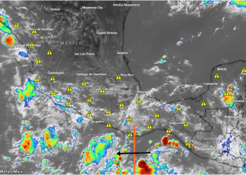 IMPORTANTE: En el transcurso de las próximas horas se desarrollarán rápidamente núcleos de tormenta en el occidente, centro-sur y sureste del país.