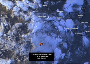 VIGILANCIA: Área con potencial ciclónico presenta alta probabilidad de convertirse en ciclón tropical en los próximos días.