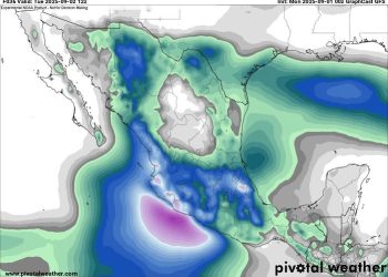 Lunes, continuando las lluvias fuertes a puntualmente intensas en el país.