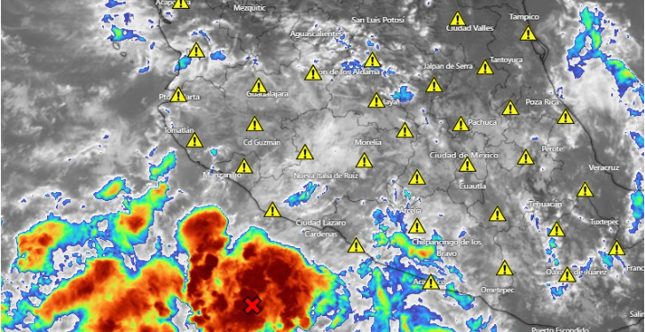 IMPORTANTE: Esta tarde y noche se registrarán lluvias intensas en el occidente y centro del país debido a la circulación de una baja presión con potencial ciclónico.