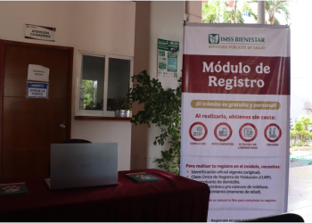 Registro del IMSS Bienestar en la Presidencia Municipal de Apatzingán.