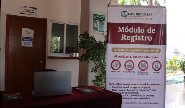 Registro del IMSS Bienestar en la Presidencia Municipal de Apatzingán.