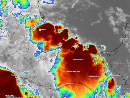 IMPORTANTE: Esta madrugada, la baja presión con potencial ciclónico ingresó a tierra sobre el estado de #Veracruz.