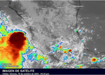 Las recientes imágenes de satélite muestran el desarrollo de núcleos de tormenta provocando lluvias fuertes a muy fuertes en diversas regiones de México.