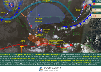 Hoy se prevén lluvias intensas en Chiapas y Oaxaca, y muy fuertes para Jalisco, Michoacán, Guerrero, Tabasco, Yucatán y Quintana Roo