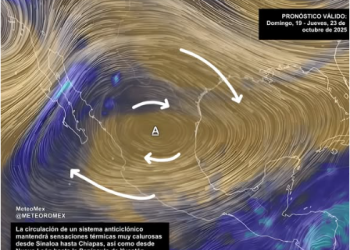 En las próximas horas se establecerá un sistema anticiclónico en México, provocando sensaciones térmicas extremas.