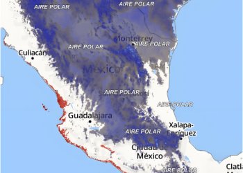 La masa de aire polar provocará rápidamente temperaturas frías a muy frías durante el amanecer en México.