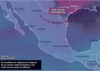 VIGILANCIA: En los próximos días podría ingresar un nuevo sistema frontal, reforzando el aire polar en México.