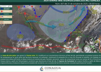 Se prevé ambiente de frío a muy frío, durante esta mañana y  noche en zonas del norte, centro y oriente de México
