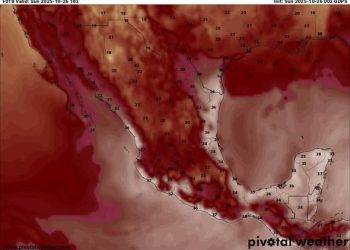 Domingo, continuando el tiempo estable y caluroso en gran parte de México.