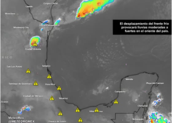 Las recientes imágenes de satélite muestran el desarrollo de núcleos de tormenta en el noreste del país debido a la aproximación del #FrenteFrío11.