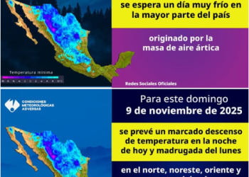 Ante el descenso de temperatura pronosticado por @conagua_clima recuerda: