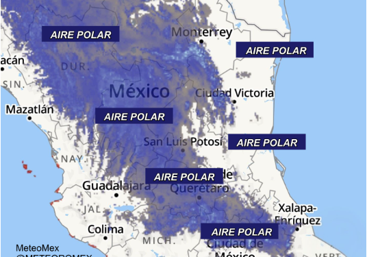 Damas y caballeros, demos la bienvenida a la masa de aire polar que impulsa el #FrenteFrío12 en México.
