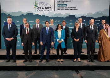El canciller Juan Ramón de la Fuente participó esta mañana en la reunión ministerial del G7, que se lleva a cabo en Niágara, Canadá.