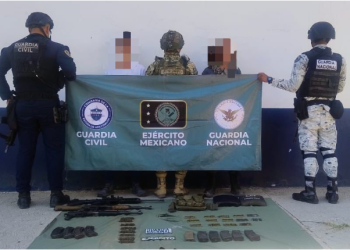 Dentro del Plan Paricutín, SSP y Defensa detienen a 2 en posesión de armas largas en Apatzingán