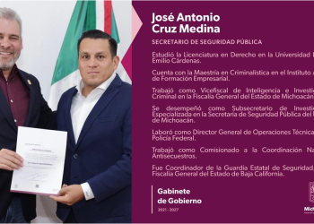 Fortalece Michoacán coordinación con la Federación; José Antonio Cruz Medina asume la Secretaría de Seguridad Pública
