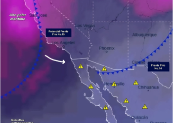 De acuerdo con un análisis meteorológico, un nuevo sistema frontal y su masa de aire frío ingresarán a México en las próximas horas.