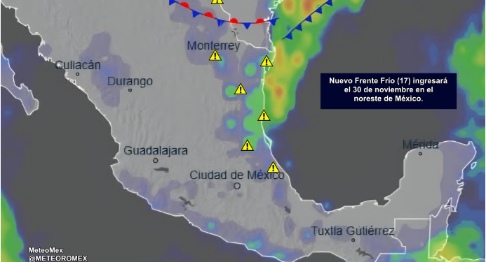 En las próximas horas ingresará un nuevo sistema frontal impulsado por una masa de aire frío, lo que favorecerá el aumento de nubosidad y el potencial de lluvias.