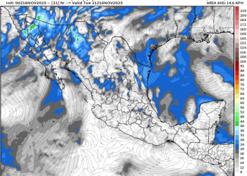 Martes, ingresando un nuevo Frente Frío en el noroeste de México; lluvias y aire frío en camino.