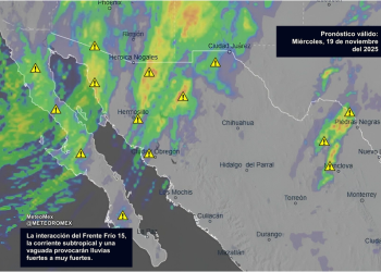 ALERTA: En las próximas horas se pronostican lluvias fuertes a muy fuertes en el noroeste y norte de México.