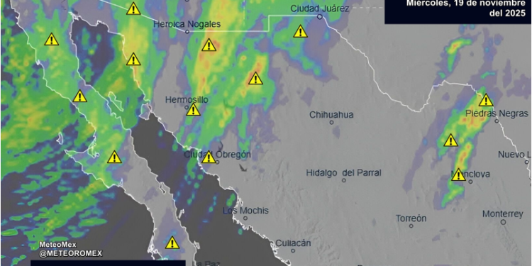 ALERTA: En las próximas horas se pronostican lluvias fuertes a muy fuertes en el noroeste y norte de México.