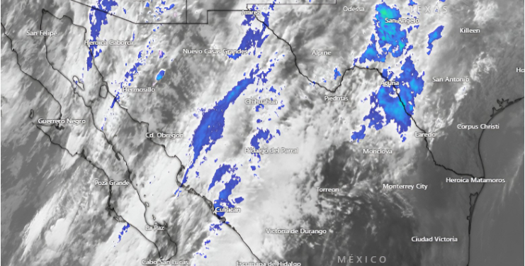 Las recientes imágenes de satélite muestran una abundante entrada de humedad proveniente del Pacífico sobre la región del noroeste y norte de #México.