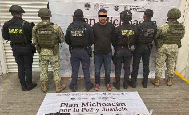 Asegurados 50 kg de droga y detienen a un implicado en Morelia: SSP