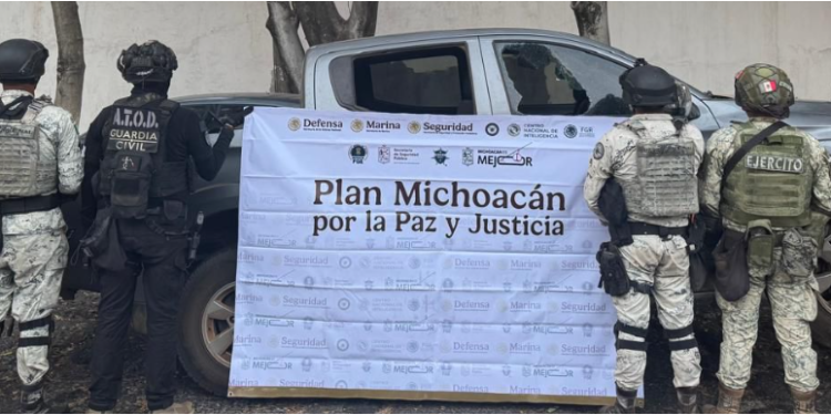 Plan Paricutín: SSP y GN aseguran armas de fuego y vehículo robado en Morelia