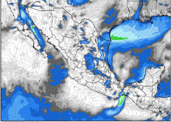 Miércoles, con lluvias fuertes a muy fuertes y temperaturas templadas debido a una masa de aire polar.