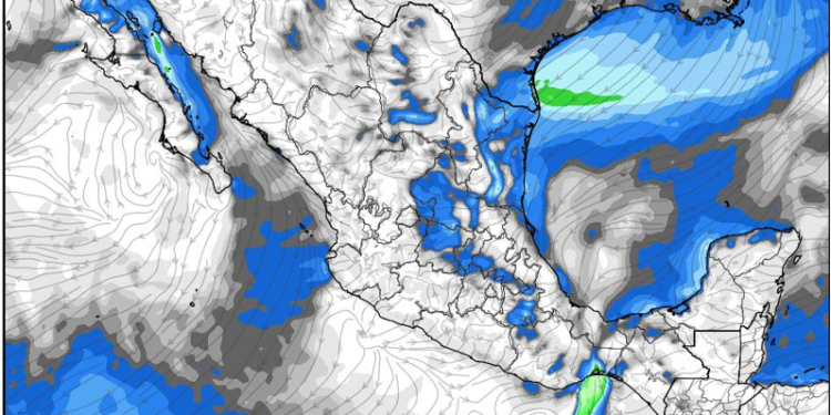 Miércoles, con lluvias fuertes a muy fuertes y temperaturas templadas debido a una masa de aire polar.