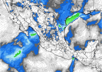 Domingo, con lluvias, aire polar y nubosidad debido al ingreso de un nuevo sistema frontal en México.