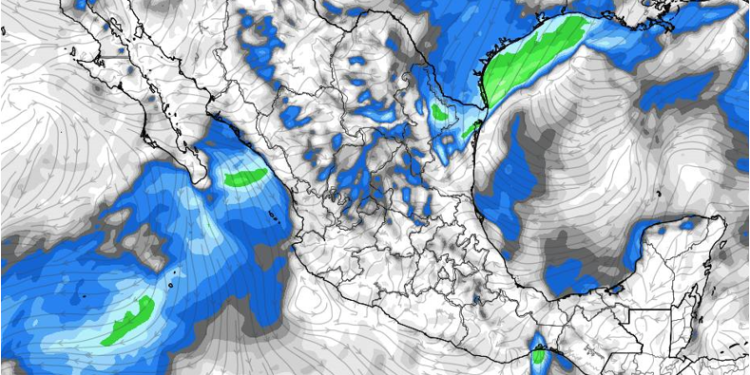 Domingo, con lluvias, aire polar y nubosidad debido al ingreso de un nuevo sistema frontal en México.