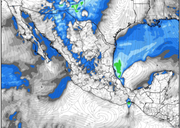 Martes, ingresando un pulso de aire polar, reforzando al sistema frontal en México.