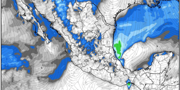 Martes, ingresando un pulso de aire polar, reforzando al sistema frontal en México.