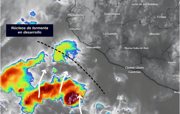 ¿Preparados para la lluvia? Las imágenes más recientes de satélite muestran el desarrollo de núcleos de tormenta, con potencial de ingresar en las próximas horas en el occidente.