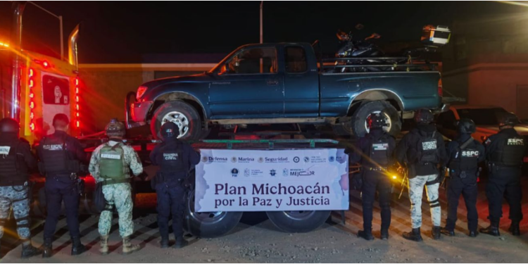 Con Plan Paricutín, dos detenidos y aseguradas armas, droga y combustible en Sahuayo y Tingambato