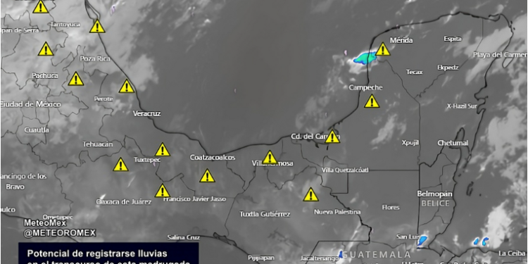 ¡Toma tus precauciones! En las próximas horas se incrementarán las lluvias sobre el oriente y sureste de México.