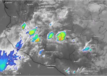 Inicia el desarrollo de núcleos de tormenta en el occidente del país, de acuerdo con las imágenes de satélite.
